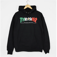 THRASHER MAGAZINE HOOD BLACK MEXICO REVISTA HOODY SWEATER NEW