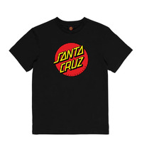 SANTA CRUZ CLASSIC DOT FRONT S/S TEE BLACK YOUTH SKATE SURF 