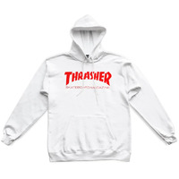 THRASHER SKATE MAGAZINE HOOD white red HOODY SWEATER NEW