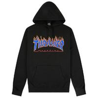 Thrasher hood Flame Logo Black / Blue Jumper Hoody Hoodie Pullover