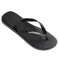 HAVAIANAS  Rubber Logo Black / Glacial MALE Thongs Sandals Male Flip Flops