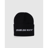 CRAWLING DEATH EMBROIDERED LOGO BEANIE BLACK OSFA