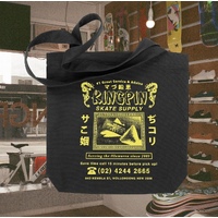 Kingpin - Fortune Tote Bag Black Yellow Print Kingpin Skate Supply
