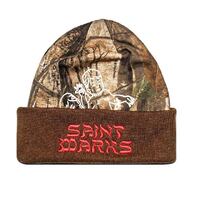 Saint Marks - Realtree Siamese Twins Forest Camo / Brown Beanie OSFA