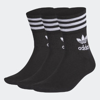 ADIDAS mid cut CREW SOCKS BLACK SOCK 3 pack US MENS asst SIZES SOX NEW GD3576