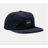 Huf - Box Logo Cord Hat Navy One Size 5 Panel Cap