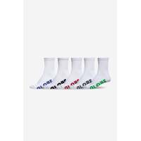 GLOBE KIDS SIZE 2-8 WHITE CREW STEALTH SOCKS 5 PACK SKATEBOARD SURF