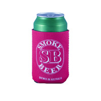 Smoke Beer - Foldable Stubby Holder Pink Smoke Beer