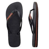 HAVAIANAS black orange Thongs Sandals Male Flip Flops