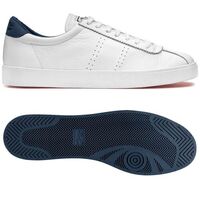 Superga Shoes 2843 Comfleau White Navy Leather Unisex Sneakers