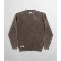 Butter Goods - Washed Knitted Sweater Pull Over Knit Washed Brown Buttergoods Jumper