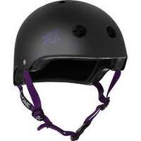 S1 S-ONE Lifer Helmet - Matte BLACK / PURPLE straps