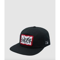 RVCA - Dmote Tag Snapback Black Hat Cap Artist Series