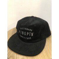 KIngpin - Corduroy Hat Cap Black Kingpin Logo Skate Supply Adjustable Cord