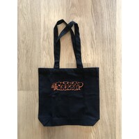 Packed Lunch - Graffiti Logo Tote Bag Black / Orange Print Side Bag PL2