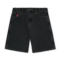 Cash Only logo denim shorts washed black