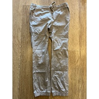 KINGPIN PANTS CHINO KHAKI SLIM FIT elastic waist/ankle size LARGE