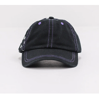 Next Door LOGO HAT cap BLACK / PURPLE CONTRAST STITCH Skate Kingpin store
