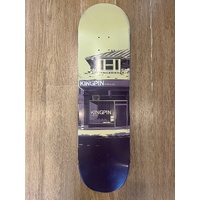 KINGPIN SKATE SHOP shopfront SKATEBOARD DECK WHITE 8.5