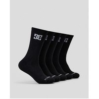 DC CREW SOCK 5 PACK black MENS US 8 - 11