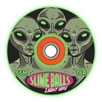 Santa Cruz - Slime Balls Light Ups 66mm 78a Slime Balls Skateboard Wheels Green LED Lights