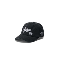 S-Double Cap Shawn Script Strapback Black 6 Panel