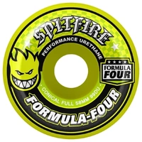 SPITFIRE FORMULA FOUR SKATEBOARD WHEELS 58MM SF F4 99D CONICAL FULL NEON YELLOW BLUE PRINT
