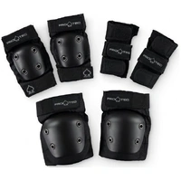 PROTEC STREET PADS PRO JUNIOR 3 PACK BLACK ELBOW KNEE WRIST PRO-TEC