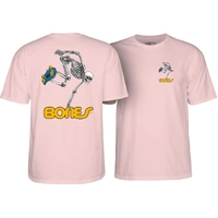 BONES Powell Peralta Skate Skeleton Pink Tee T-shirt