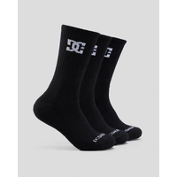 DC CREW SOCK 3 PACK BLACK MENS US 7 - 11 size