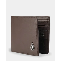 VOLCOM Single Stone Leather Wallet Leather Accessories Dark Brown MENS