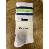 Butter Goods - Stripe White Sock Blue / Green Pair Socks Buttergoods US Mens 7 - 11