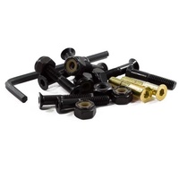 SUNDAY HARDWARE SKATEBOARD BOLTS 7/8'' BLACK X 8 GOLD X 2 NEW KINGPIN SKATE SHOP