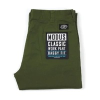 MODUS CLASSIC BAGGY FIT WORK PANTS OLIVE STRETCH KINGPIN SKATE SHOP AUS SELLER