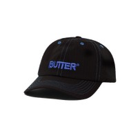 Butter goods Nylon Rounded Logo 6 Panel Cap, Black BUTTERGOODS
