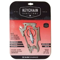 Sk8ology Skate Tool Silver Keychain Carabiner Worlds Lightest Skateboard T-Tool