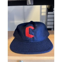 Crown 6 panel cap strap back navy/red embroidered Logo Adjustable