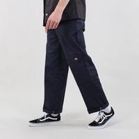 DICKIES Pant Loose Fit Double Knee 85283 Dark Navy Straight Leg Twill Work Pants 