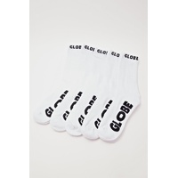 Globe Socks 5 Pack Whiteout Crew White Size 7-11 Skateboard Sox