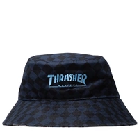 Adidas x Thrasher Revista AM X AFA Navy Blue Check Bucket Hat OSFA