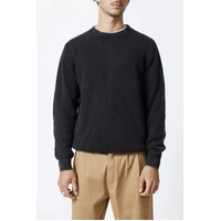 MR SIMPLE fisher knit crew jumper BLACK
