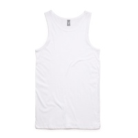 AS COLOUR SINGLET LOWDOWN TANK TOP PLAIN WHITE NEW MENS AUST SELLER KINGPIN