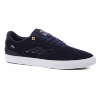 EMERICA SHOES REYNOLDS LOW VULC NAVY WHITE GOLD KINGPIN SKATEBOARD SUPPLY 