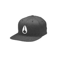 NIXON DEEP DOWN FF ATHLETIC FIT HAT BLACK HEATHER WHITE FLEXFIT CAP FREE POSTAGE