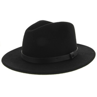 BRIXTON MESSER FEDORA BLACK/BLACK HAT CAP NEW FREE POSTAGE AUSTRALIAN SELLER