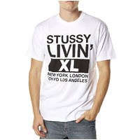 STUSSY LIVIN' XL TEE WHITE T-SHIRTS SKATE NEW ST051014 FREE POST AUST SELLER