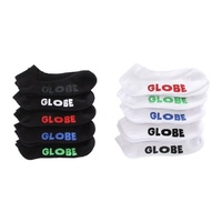 GLOBE STEALTH SOCKS 5 PACK ANKLE BLACK WHITE SKATEBOARD SURF MENS SIZE