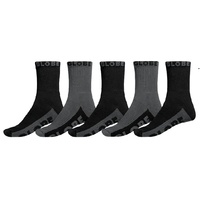 GLOBE CREW SOCKS 5 PACK BLACK GREY SKATEBOARD SURF MENS SIZE 7 - 11 AUSTRALIAN