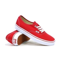 VANS SHOES AUTHENTIC RED/TRUE WHITE SKATE SKATEBOARD SURF CASUAL KINGPIN STORE