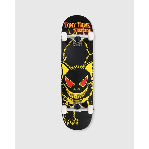 BIRDHOUSE SKATE COMPLETE EVIL CAT YELLOW 8.2"